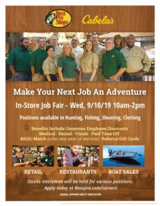 Cabelas Job Fair Flyer